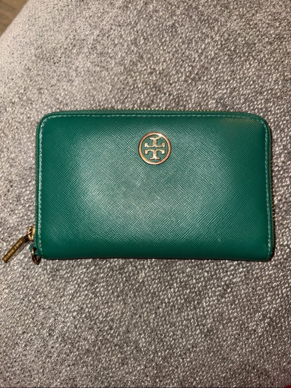 Tory Burch Emerald Zip-Around Saffiano Leather Wallet